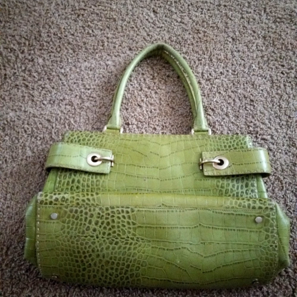 Ann Taylor Leather Croc Pattern Shoulder Bag - Picture 4 of 4